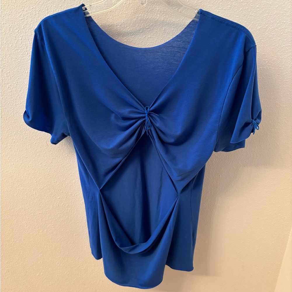 Blue Tee with back cut out